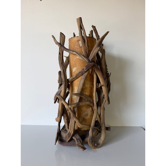 1960s Monumental Organic Sculptural Driftwood Table Lamp For Sale - Image 10 of 12