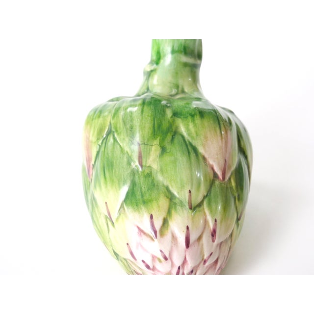 Green Italian Majolica Artichoke-Form Vase Table Ornament, Late 20th Century For Sale - Image 8 of 11