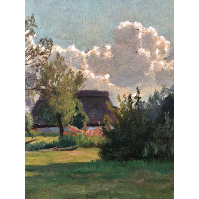 Antique Original Landscape Oil Painting: Framed Countryside Cottage Art For Sale - Image 11 of 15