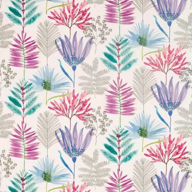 Harlequin Yasuni Fabric in Cerise/Lagoon - a Sample For Sale
