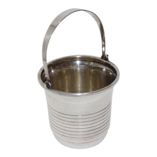 Personal Ice Bucket 1930s Streamline Moderne Silver Plated Hallmarks For Sale