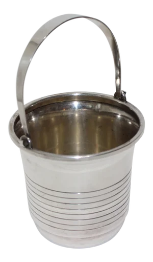 Personal Ice Bucket 1930s Streamline Moderne Silver Plated Hallmarks