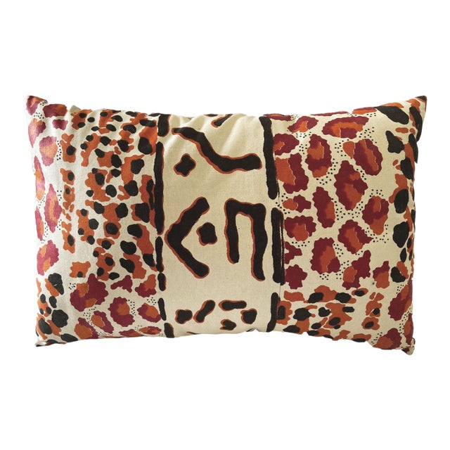 Custom Made Animal Print Lumbar Pillow 17" W For Sale