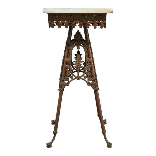 Traditional Aesthetic Movement Brass & Onyx Plant Stand C1880 For Sale - Image 3 of 12