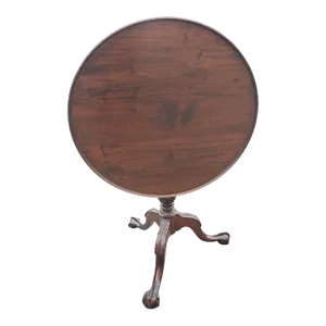 18th Century Chippendale Birdcage Mahogany Pie Crust Tilt-Top Tea Table