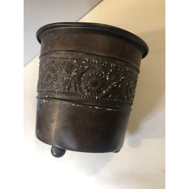 This fabulous English Floral Embossed Copper Footed Planter will be a lovely addition to any interior decor — whether you...