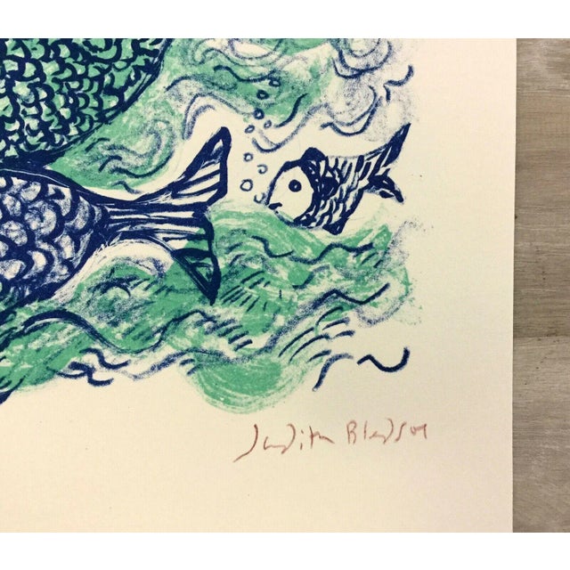 For your consideration is a hand signed lithograph by American artist Judith Bledsoe. There are metallic stars as hand...