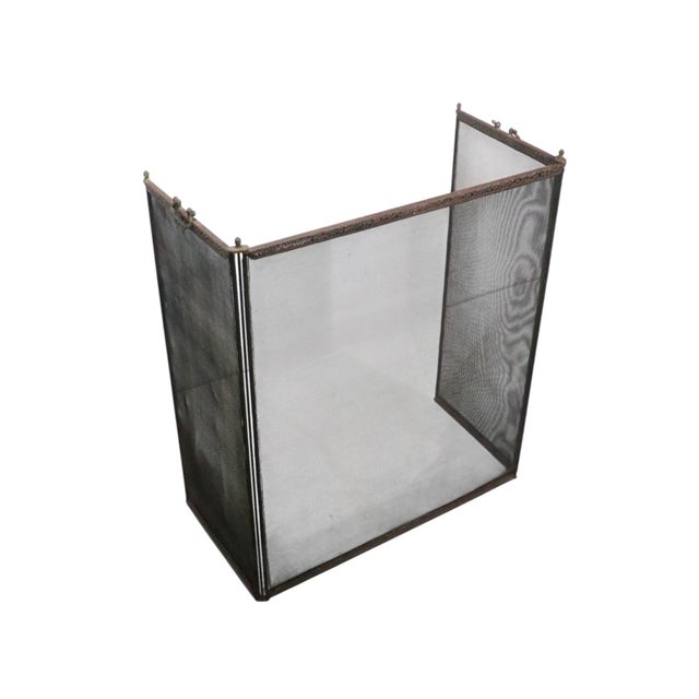 Vintage Folding Fireplace Screen Spark Guard C. 1920/30's For Sale In New York - Image 6 of 12