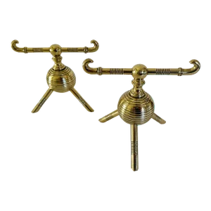 Pair of Late 19th Century Aesthetic Movement English Firedogs or Andirons Attributed to Christopher Dresser