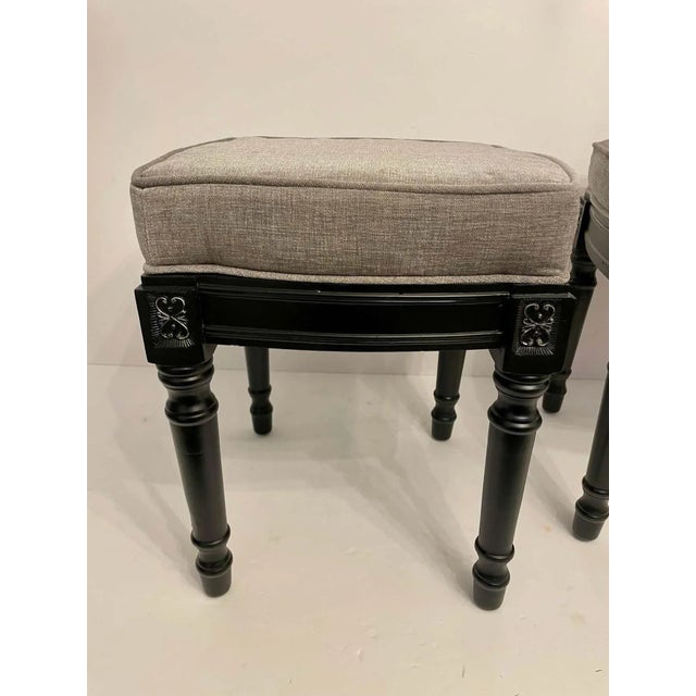 Painted and Silver Gilt Regency Style Benches or Footstools - A Pair For Sale - Image 10 of 13