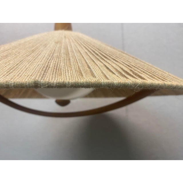 Beige Acrylic Glass & Sisal Hanging Lamp from Temde, 1960s For Sale - Image 8 of 18