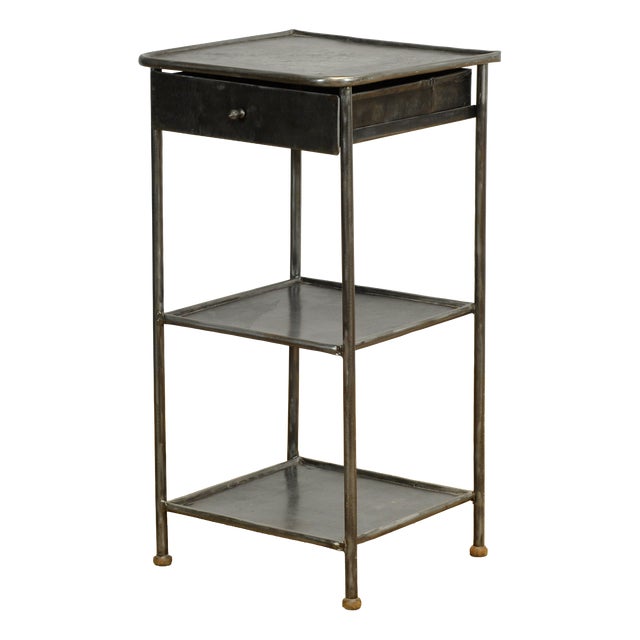 Vintage Iron Bedside Table, 1910s For Sale