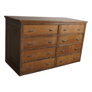 Antique French Oak Shop Cabinet, 1930s For Sale