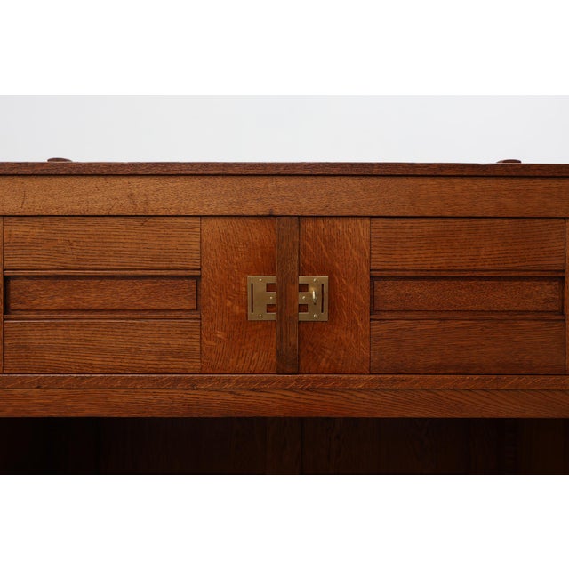 Jugendstil Oak Bookcase with Adjustable Shelves, Netherlands, 1890s For Sale - Image 11 of 15