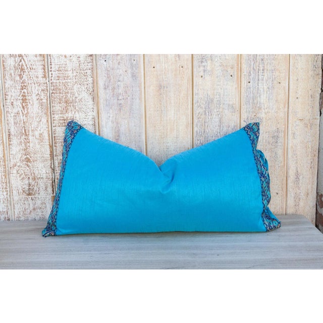 Vintage Jay Large Festive Indian Silk Queen Lumbar Pillow Cover For Sale - Image 4 of 8