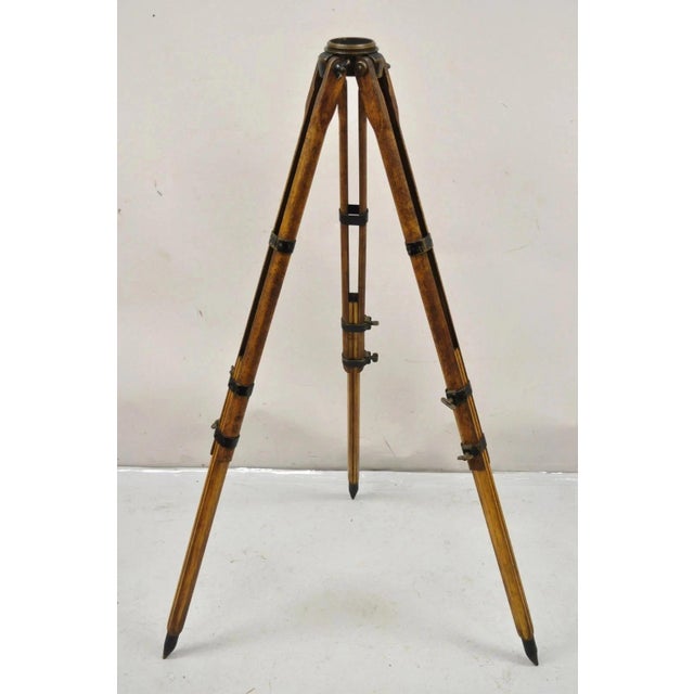 Antique Keuffel & Esser Co 141547 Surveyors Compass in Case W Wooden Tripod Base For Sale - Image 10 of 12