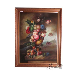 Gold Framed Oil on Canvas, Floral Arrangement