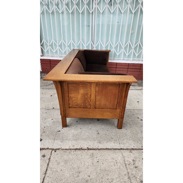 1980s Stickley Mission Oak Sofa For Sale - Image 11 of 12