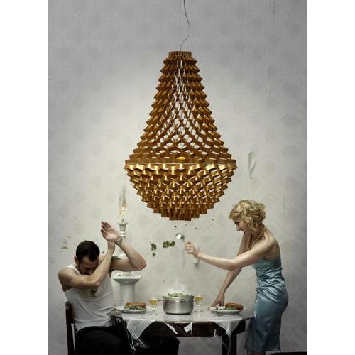 Crown Medium Champagne Pendant Lamp by JSPR For Sale - Image 6 of 18