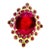 Bochic “Orient” Vintage Ruby & Ruby Cluster Cocktail Ring 18K Gold & Silver For Sale