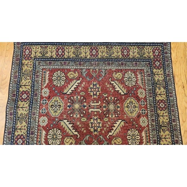 Antique Khotan Area Rug, Hand-Woven Wool, Allover Geometric Design, 3' X 7' For Sale In Chicago - Image 6 of 13