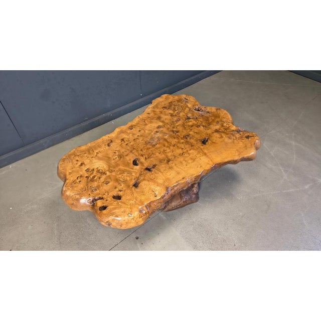 Freeform Coffee Table in Elm, 1970s For Sale - Image 4 of 15
