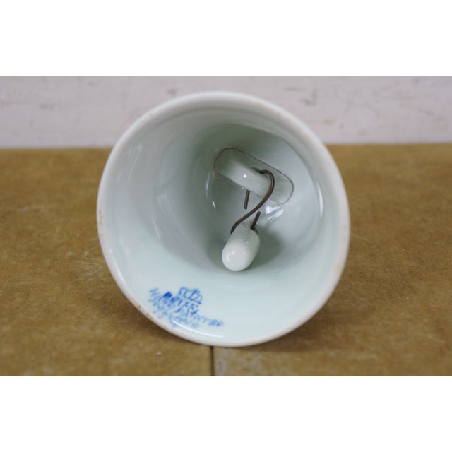 Ceramic Dutch Delft Blue Floral Chamberstick Candle Holders & Windmill Butler Service Bell For Sale - Image 7 of 17