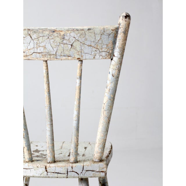 Antique Primitive Plank Seat Chair For Sale - Image 13 of 15