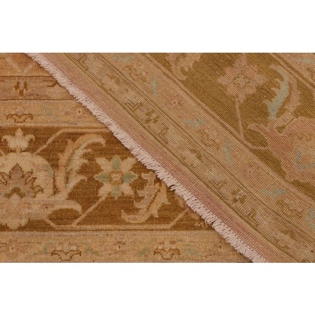 Textile Shabby Chic Ziegler Tan Gold Hand-Knotted Wool Rug - 8'11'' X 12'0'' For Sale - Image 7 of 7