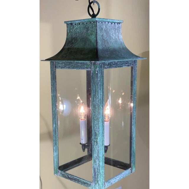 2020s 4-Sides Hanging Copper Lantern For Sale - Image 5 of 11