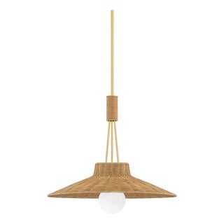 Mitzi Laudine 24.5 in. 1 Light Pendant in Aged Brass Finish For Sale