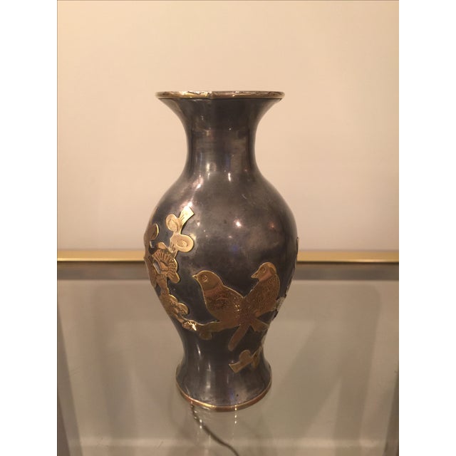 1960s Brass Pewter James Mont Style Asian Bud Vase Chairish