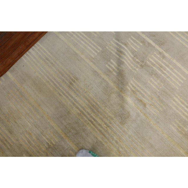 Oversize Wool Silk Modern Tibetan Rug - 9'9" x 14'10" For Sale - Image 4 of 13