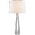 Olsen Table Lamp in Crystal and Polished Nickel with Linen Shade Designer: AERIN Height: 32.5" - 35.5" Shade Detail: 16" x...