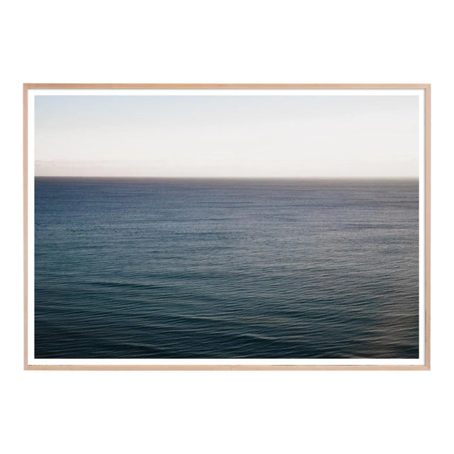 "Miami a.m." Minimalist Ocean Wave Photograph - 60" X 40" in Maple Frame For Sale