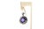 Gold and Silver Earrings with Diamonds and Central Purple Stones, Set of 2 For Sale - Image 3 of 9
