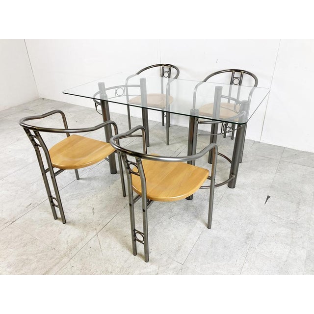 Postmodern Dining Room Set, 1980s, Set of 5 For Sale - Image 4 of 16