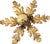 Gold Hollywood Regency Florentine Flower-Shaped Gilt Flush Mount with Hand-Forged, Floral, Gilded with Gold Leaf in the style of Hans Kögl, Italy, 1960s For Sale - Image 8 of 18