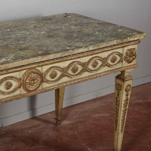 Louis XIV Console Table or Writing Desk in Lacquered Wood with Scagliola Top, 17th Century For Sale - Image 5 of 18