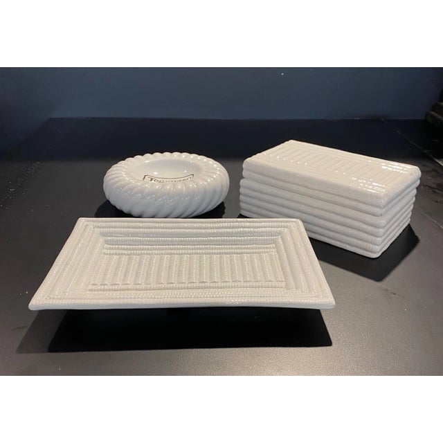 White 1980s Tommaso Barbini Group of 3 Smoking Set For Sale - Image 8 of 12