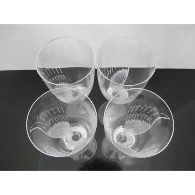 Lalique Lalique France Crystal Ange Angel Wing Fluted Champagne Glass Set of 4 For Sale - Image 4 of 14