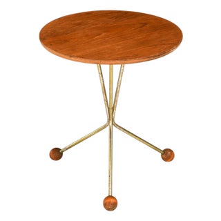 Bord På Burk Side Table in Brass, Teak and Metal from Alberts, 1950s For Sale