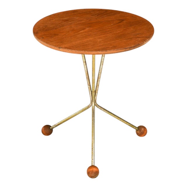Bord På Burk Side Table in Brass, Teak and Metal from Alberts, 1950s For Sale