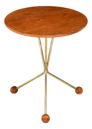 Bord På Burk Side Table in Brass, Teak and Metal from Alberts, 1950s