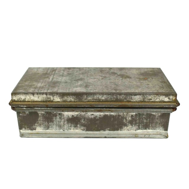 Mid 20th Century Handmade Galvanized Metal Box For Sale - Image 12 of 12