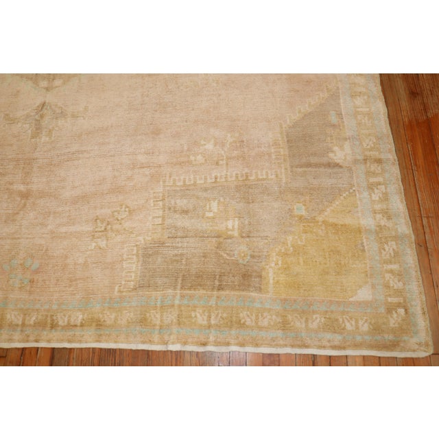 Vintage Geometric Turkish Room Size Rug For Sale - Image 9 of 9