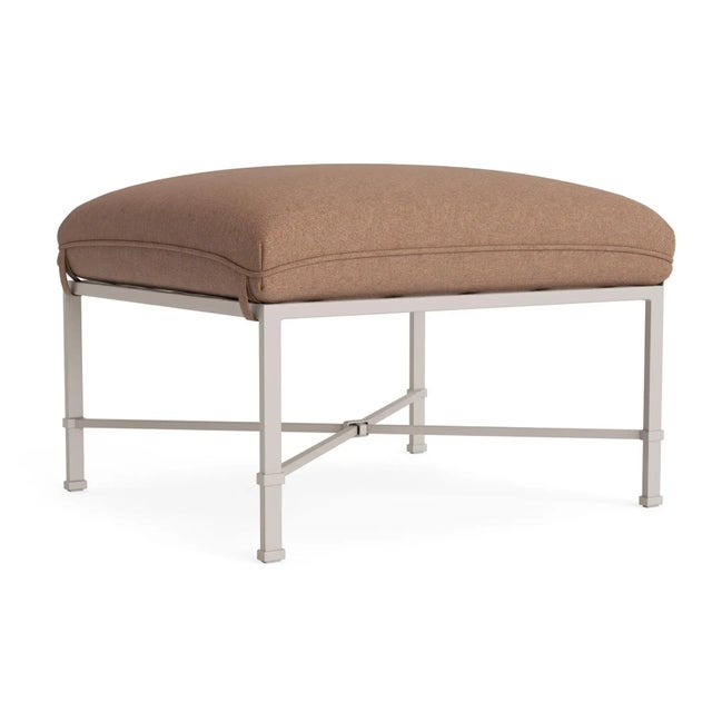 Brown Jordan Venetian Ottoman, Dove frame with Fusion Clay fabric For Sale - Image 12 of 12