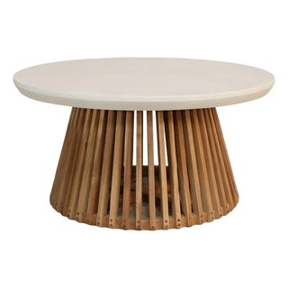 Azure Cement Round Outdoor Coffee Table by Artesia For Sale