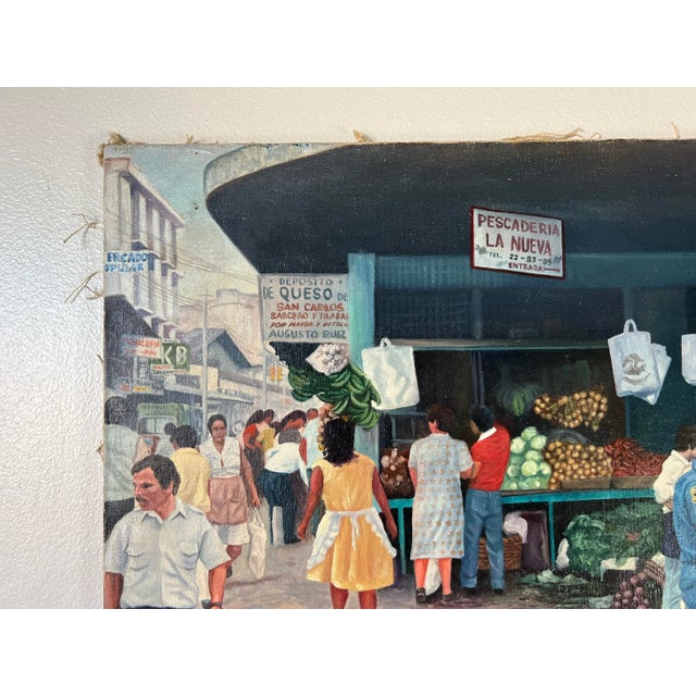 1980's Napoleon Havana Street Market Scene Oil Painting For Sale In Miami - Image 6 of 9
