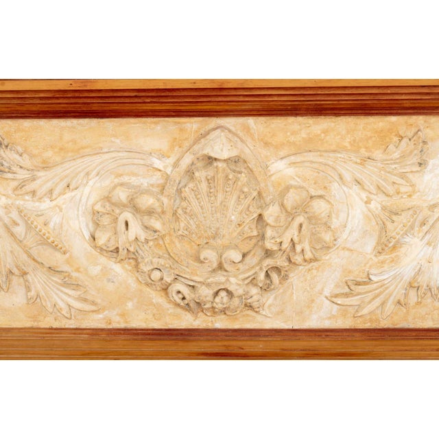 Late 20th Century Neoclassical Style Fruitwood Framed Plaster Panel For Sale - Image 5 of 7